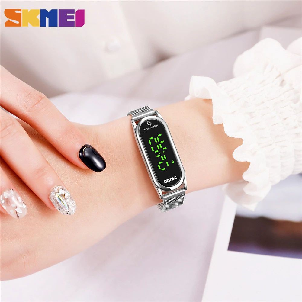 Jam Tangan SKMEI 1697 Jam Tangan Magnet SKMEI Jam Skmei Jam Tangan Cewek Jam Tangan Wanita Jam Tangan Touch Screen Jam Cewek Tali Stainless Magnet