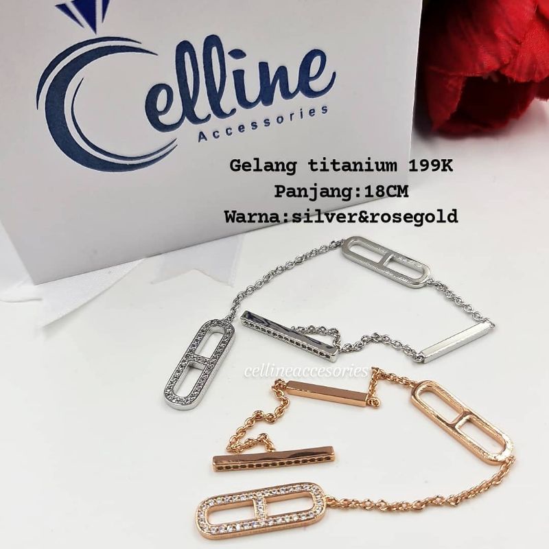 Gelang rantai titanium asli/titanium lapis emas/gelang rosegold