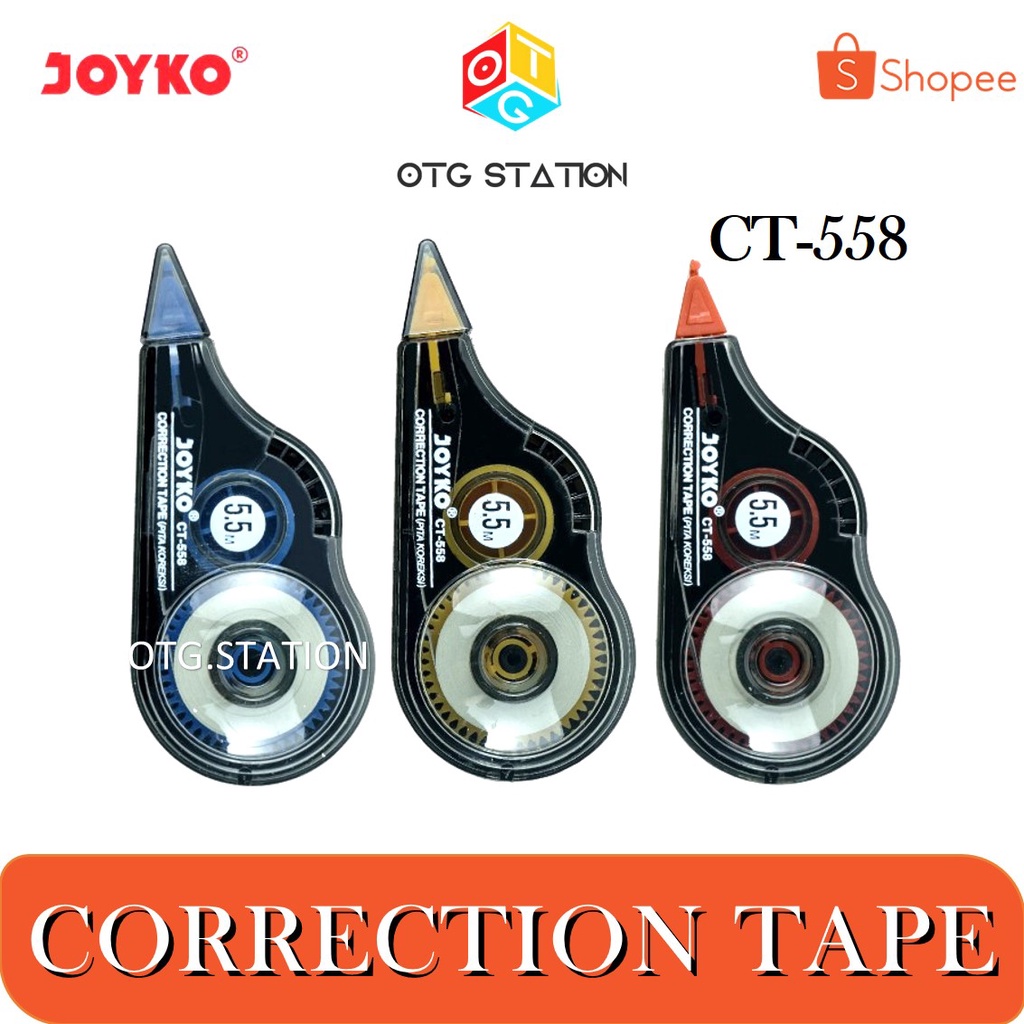

Correction Tape / Pita Koreksi / Tip Ex Kertas / Tip-Ex / Stipo Kertas Joyko CT-558 OTG STATION