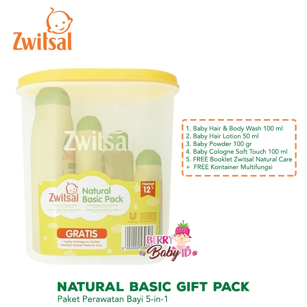 Zwitsal Natural Basic Care Pack Paket Perawatan Bayi Anak 5-in-1 Berry Mart