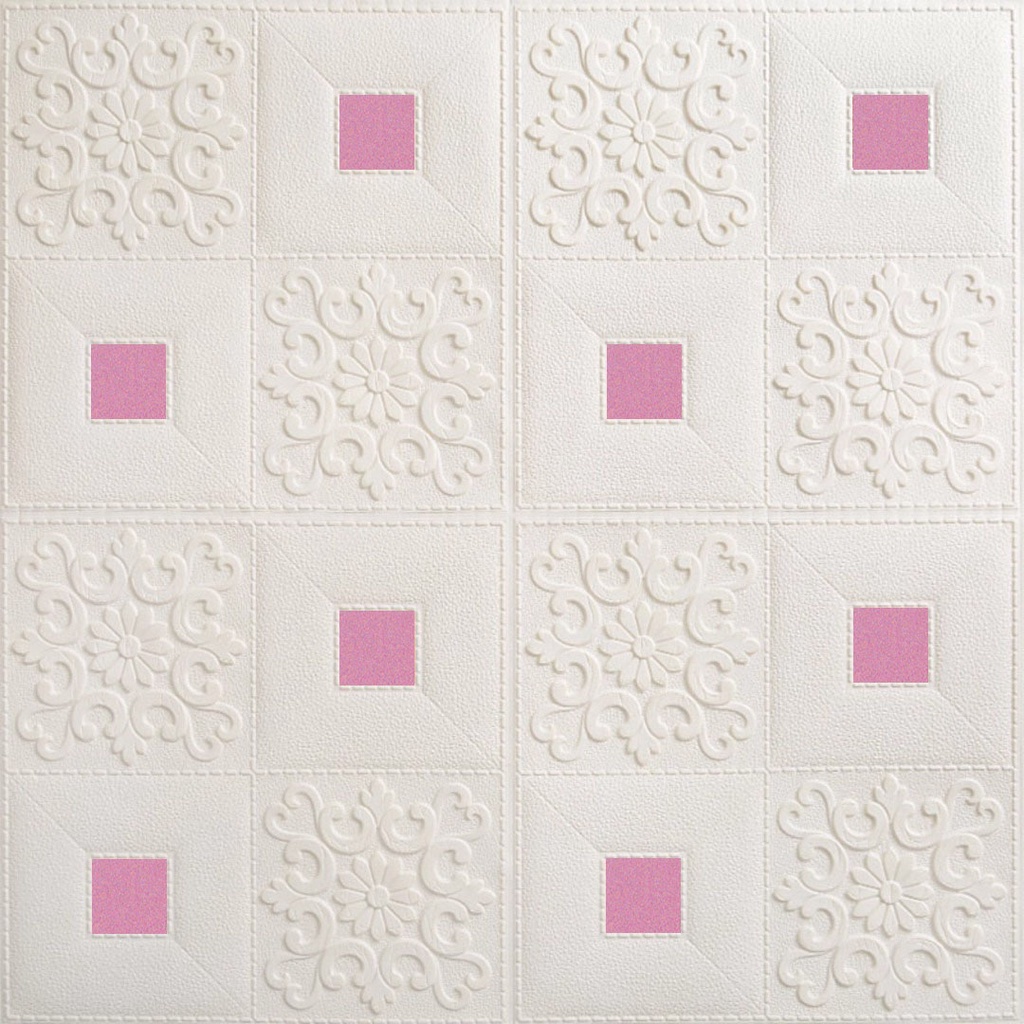 [COD] Wallpaper Dinding 3D Corak kotak-kotak 70*70cm Walpaper Stiker Dinding Dekorasi Kamar Best Seller-GLITER PINK