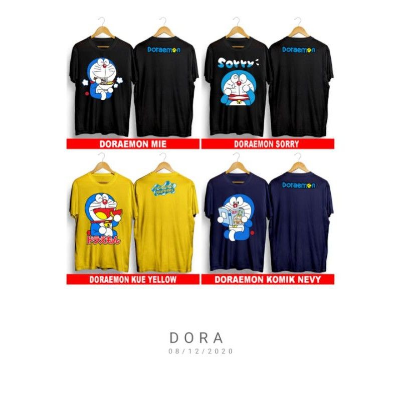 KAOS DISTRO KARTUN ANIME / KARTUN DORAEMON / DORA MIE /DORA KOMIK /DORA KUE /DORA SORYY