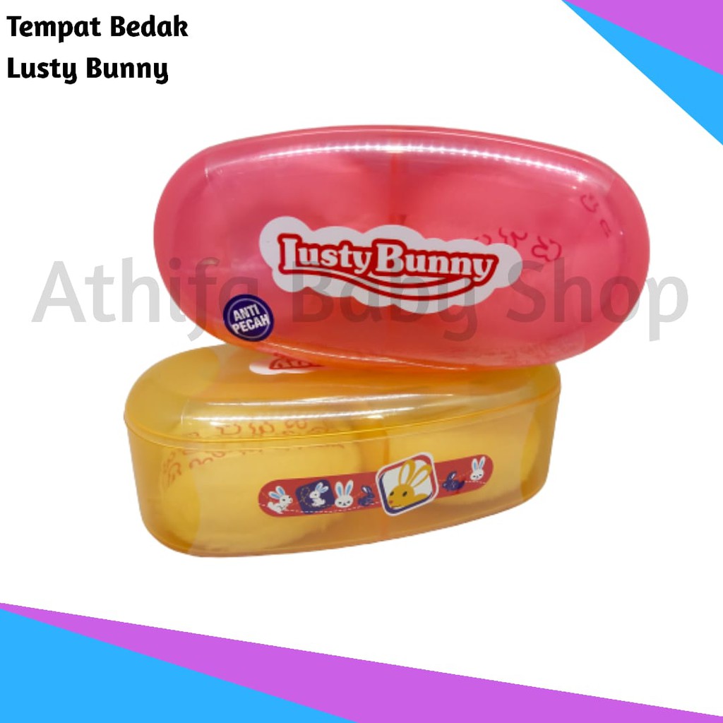 Tempat Bedak Bayi Lusty Bunny Anti Pecah 2 in 1 Tempat Bedak Tabur Bayi TB-1530 Ovale Case BPA FREE