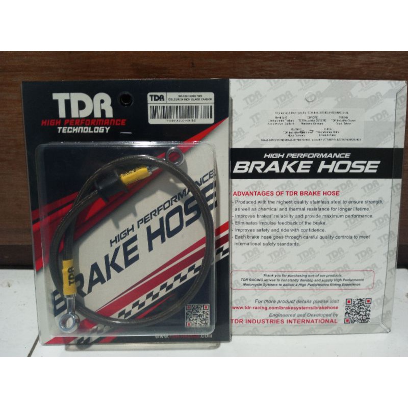 Selang Rem TDR belakang / Selang Rem TDR 24 inc Jupiter Fiz R Beat Scoopy UNIVERSAL Black Carbon ORI