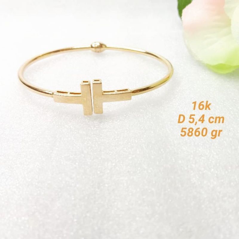 gelang dewasa oval hermes kadar tua emas fashion 700 AYU