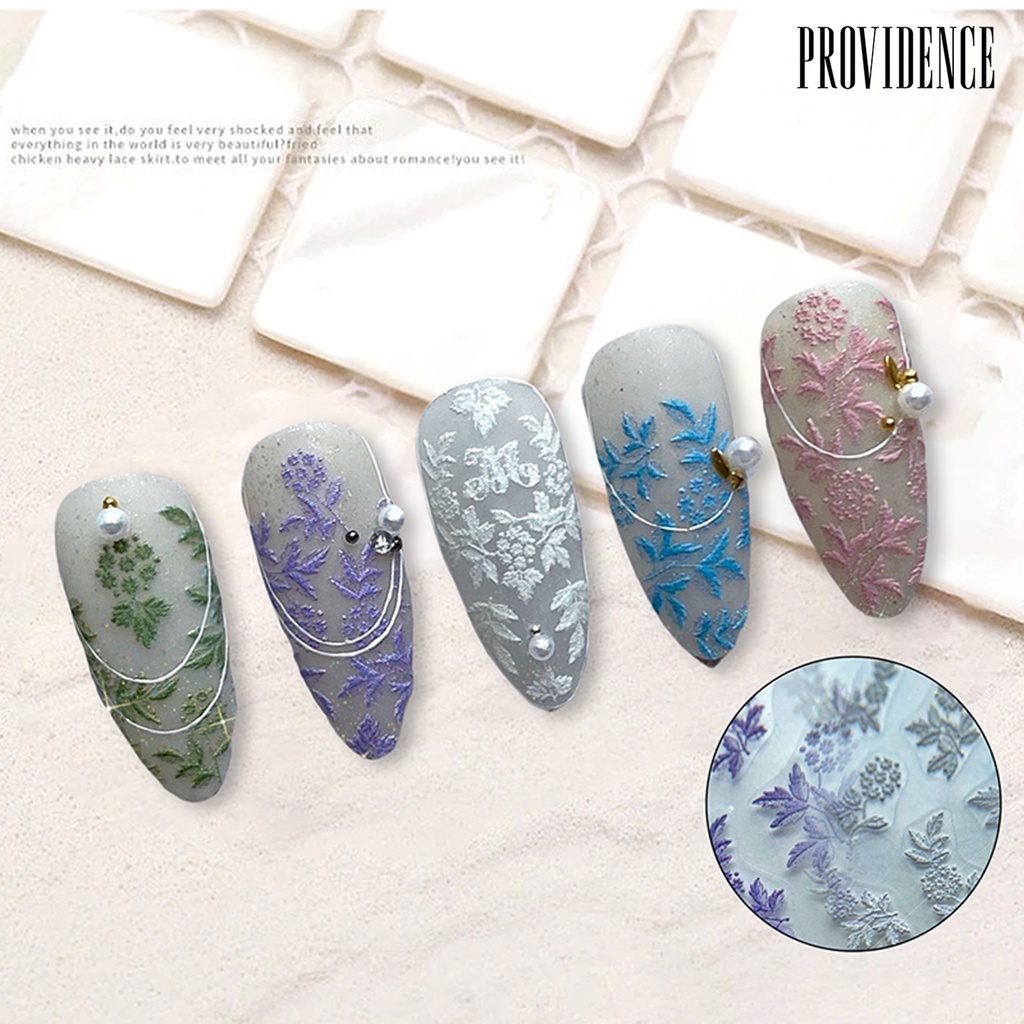 1 Set Stiker Kuku 3D Efek Visual Tahan Lama Untuk Dekorasi Nail Art