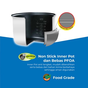 MAGIC COM MIYAKO MCM 528 SB MCM528SB TEFLON 1.8 LITER MURAH