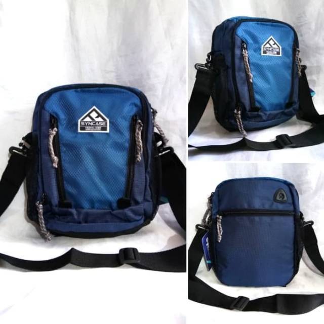 Tas selempang pria premium - travel pouch ukuran 8 - 9 inch - Syncase 1200511 original + rain cover