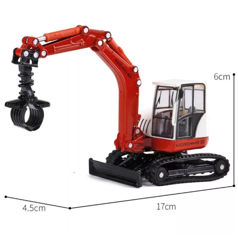 Miniatur Alat Berat KDW Compact Excavator Diecast Kaidiwei Skala 1:50