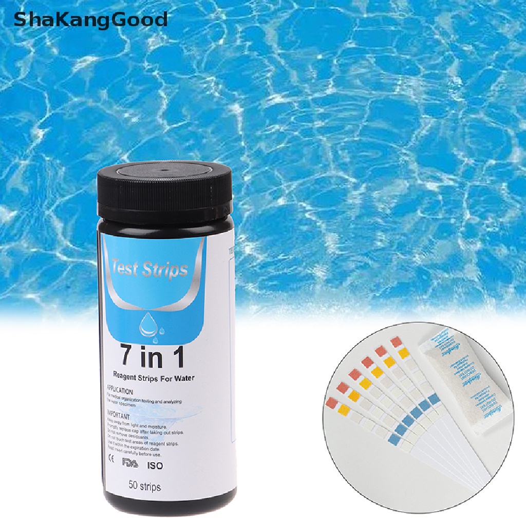 50 Pcs Kit Strip Penguji PH Air Tropis Nitrite Nitrit Nitrate 7 In 1 Untuk Akuarium Tangki Ikan