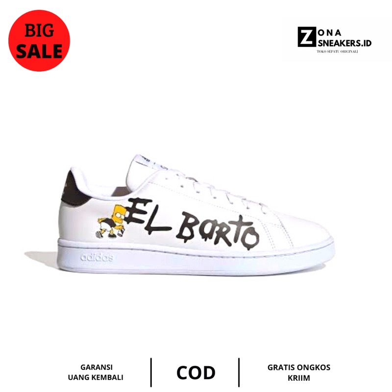 ADIDAS GRAND COURT ELBARTO THE SIMPSONS WHITE || SEPATU ADIDAS 100% ORIGINAL