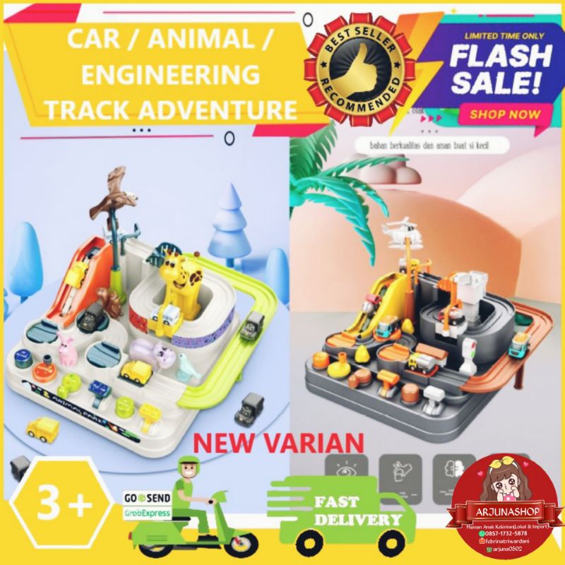 Mainan Anak Perempuan / Laki-Laki Mini Car / Animal Park / Engineering Track Adventure