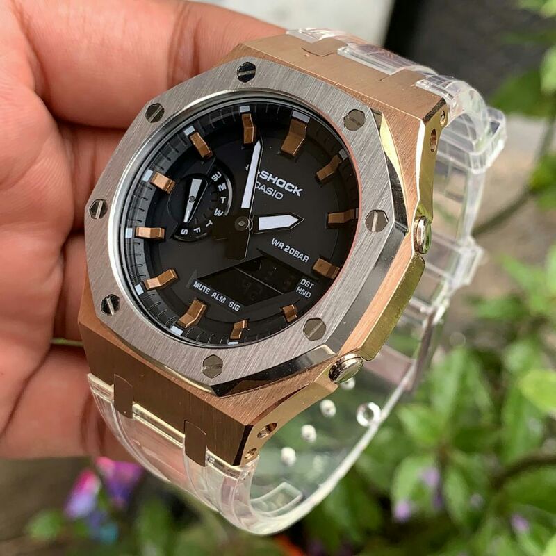 Jam casio G-shock GA2100 custom strap dan bezel