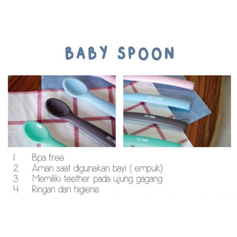 Sendok Makan Bayi Mpasi Silikon Monee Silicone Baby Spoon