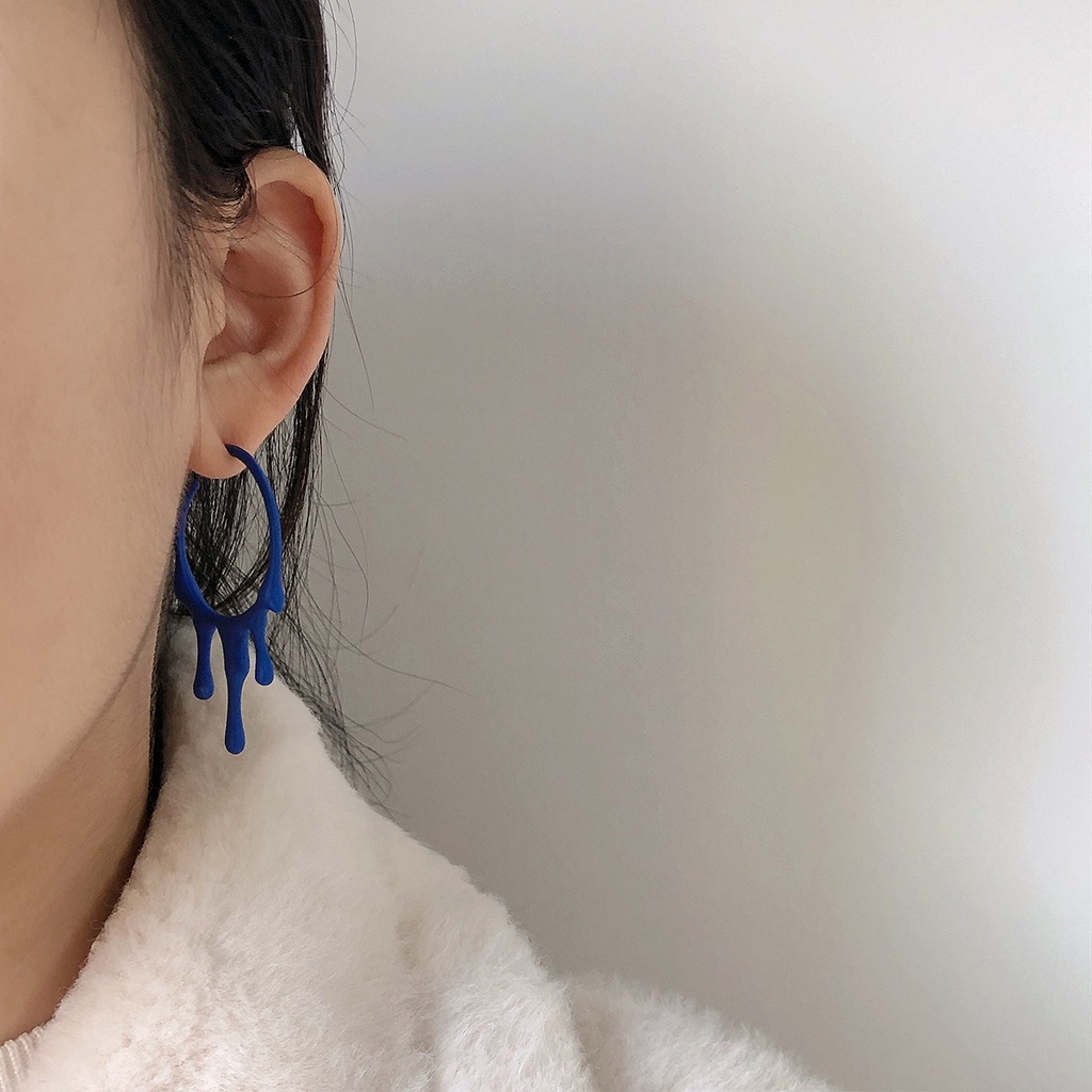 Anting Gaya Korea Warna Biru