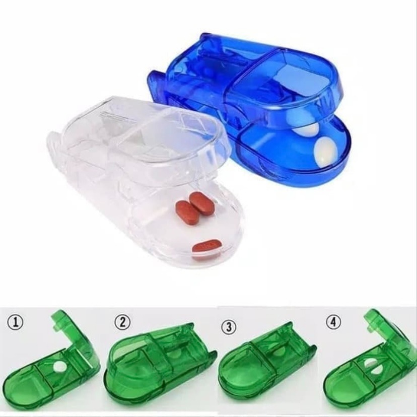 Kotak Pemecah Obat Pill Case Splitter Pemotong Obat