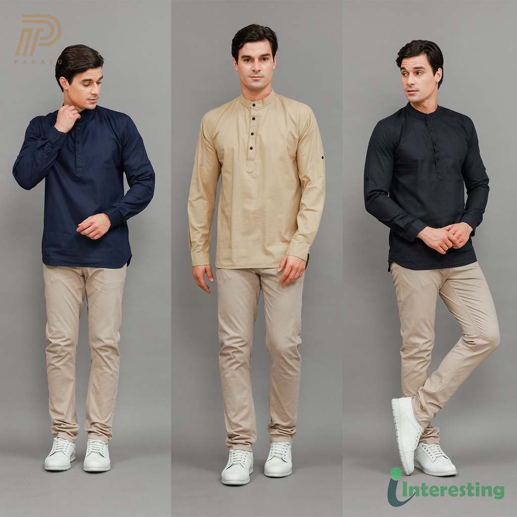 Pennay Kemeja Koko Pria Lengan Pendek Katun Linen Premium - Baju Koko Linen Basic Polos