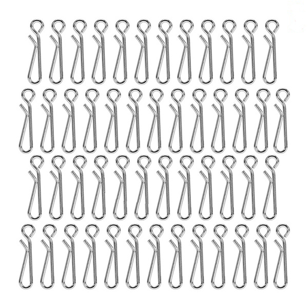 LANFY 100Pcs Connector Metal Snap Swivel Connecting Quick Hanging Barrel Swivels Useful Fishing Accessories Stainless Line Wire Tackle Tool