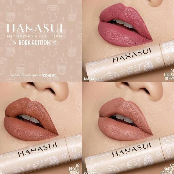 Disini readi HANASUI mattedorable lip cream - lipstik hanasui implora lip matte hanasui BOBA EDITION