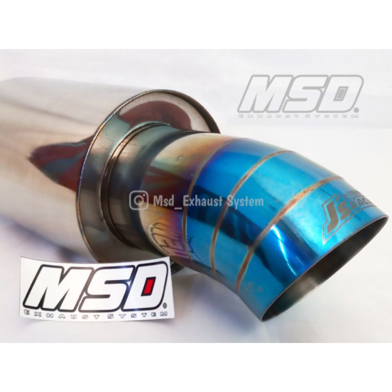 Knalpot Mobil JS RACING Suara Bass Kering Original Full Stainless