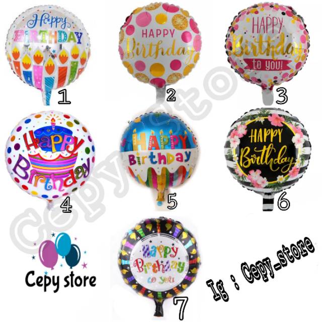 Balon Foil Happy Birthday Bulat / Balon Happy Birthday