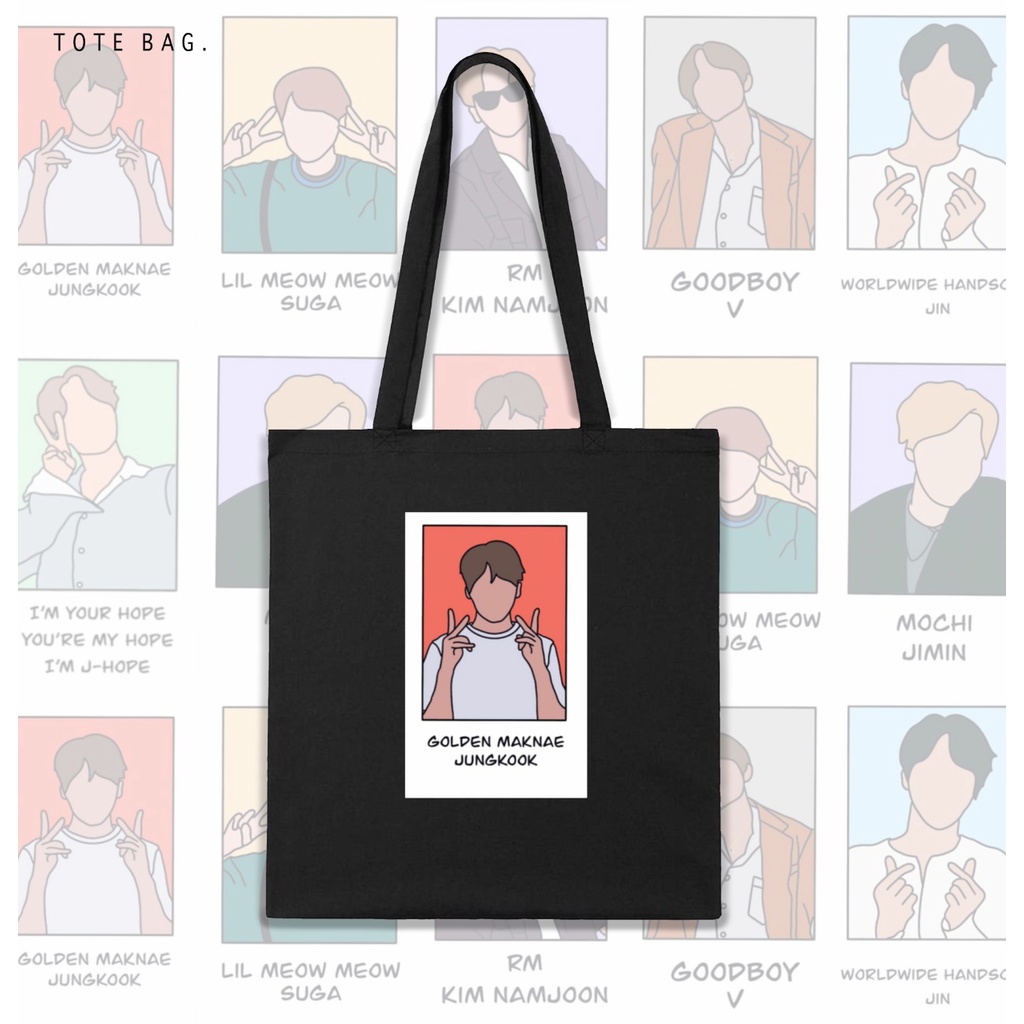 TOTE BAG BTS WORD / TAS SANTAI / TAS KULIAH / BAHAN KANVAS / SOUVENIR