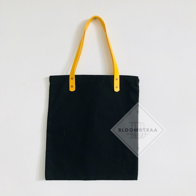 Canvas Tote Bag Handle Kulit Canvas Tote Bag with synthetic leather handle tote bag kanvas totebag