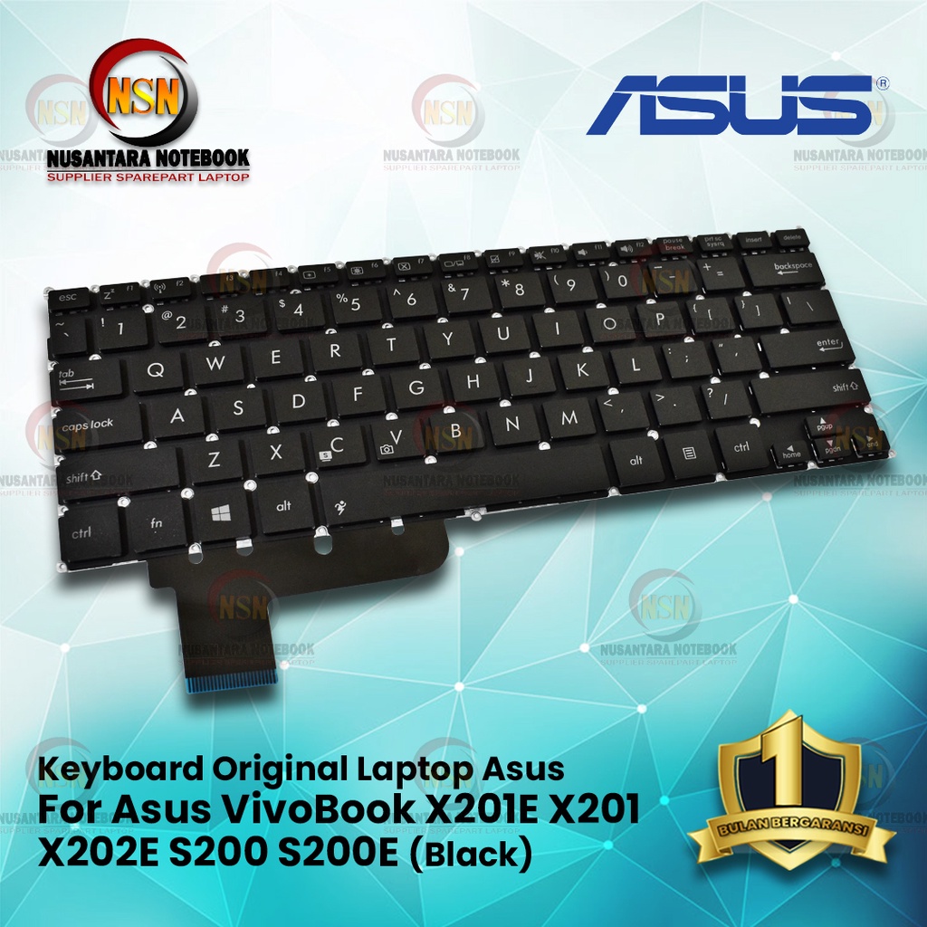 Keyboard Laptop Original Asus Vivobook S200E X201 S200 X200 Q200 X201E X202 - Black