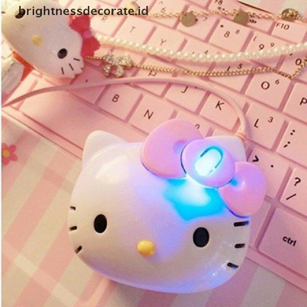 Hello Kitty Mouse Gaming Optical 3d Dengan Kabel Usb 2.0 Warna Pink