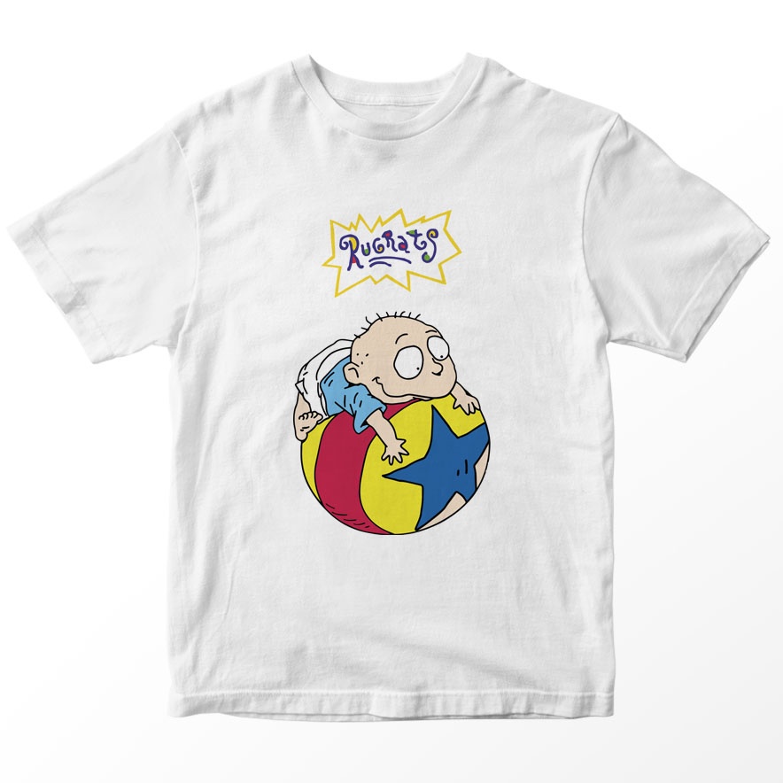 Kaos Rugrats Tommy Bola Anak, Warna Putih Umur 1-10 Tahun