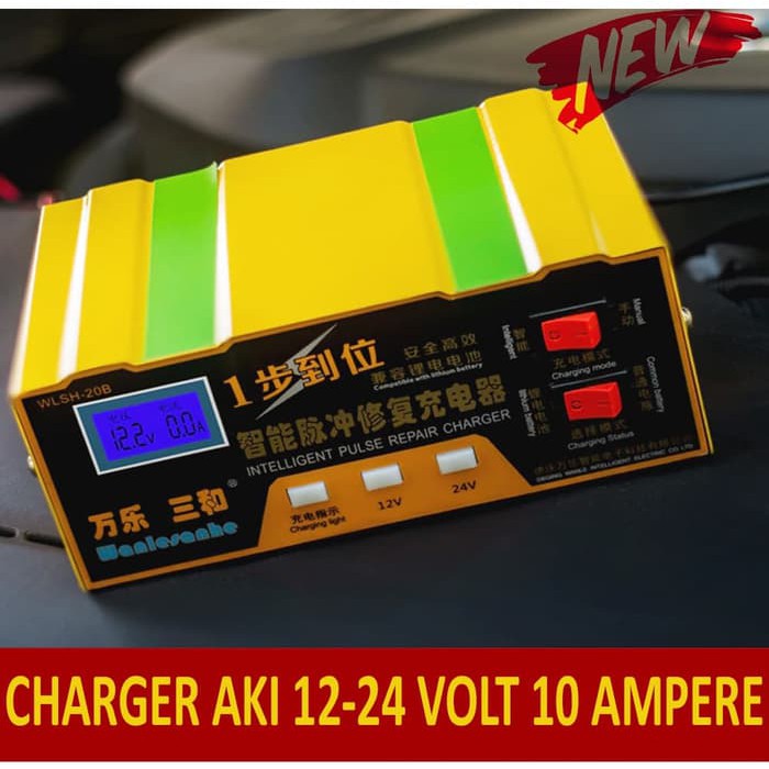 Aki Mobil - Otomotif - Charger Aki Portable Smart Charger Aki Mobil Motor Cas Aki 12 V Dan 24 Volt