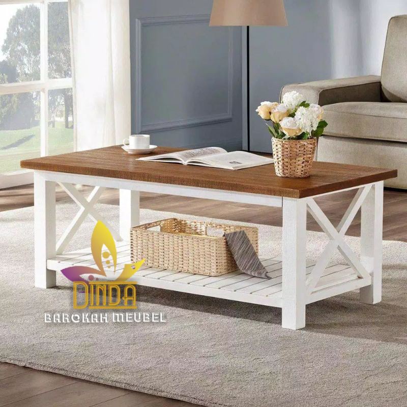 MEJA TAMU MINIMALIS JATI SOLID DUCO MEWAH BERKUALITAS