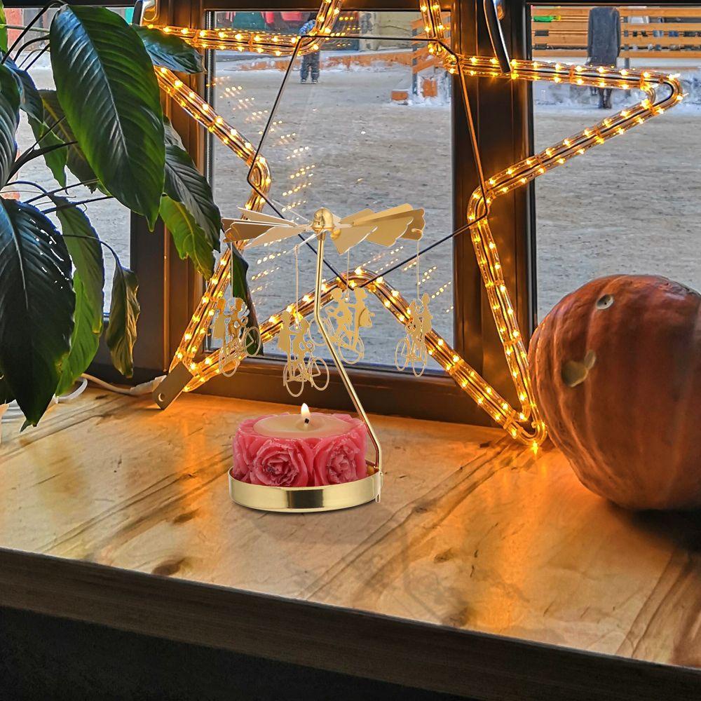 Solighter Rotating Candle Stand Xmas Aksesoris Meja Pernikahan Perlengkapan Natal Tempat Lilin