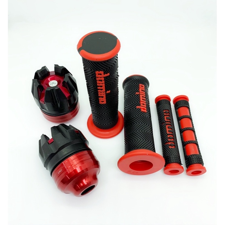 (PAKET HEMAT) handgrip grip domino bulu + jalu as roda jumbo + karet handle universal