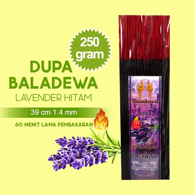 Dupa/ Hio Wangi Harum Baladewa 39 cm 250 gram Lavender hitam