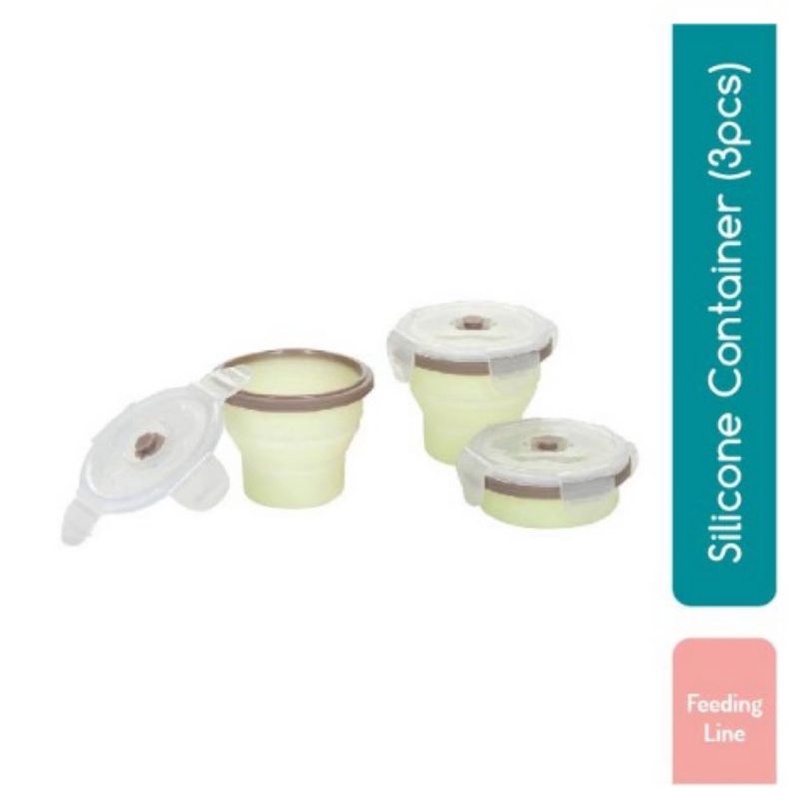 Babymoov Silicone Container 3x240ml (A04404) isi 3pcs/Kontainer bayi/Kotak Makan Bayi