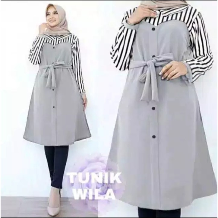 Wila Tunik Baju Atasan Muslim Wanita Terbaru Design Kekinian Harga Murah Kualitas Bagus