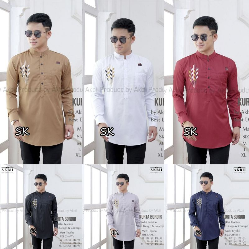 KOKO KURTA KOMBINASI BORDIR LENGAN PANJANG TERBARU