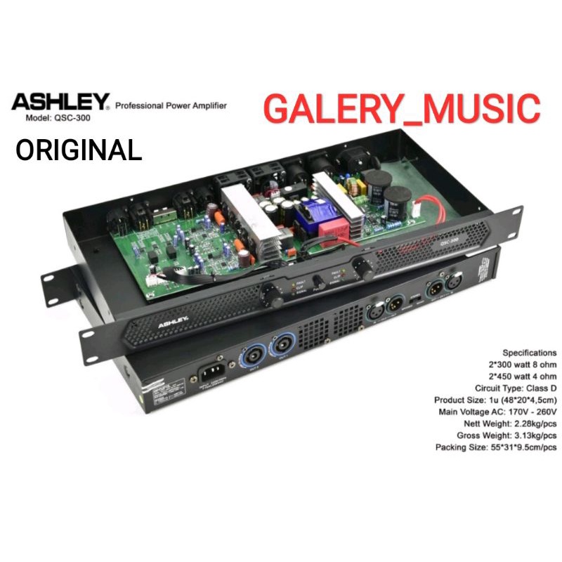 Power Amplifier Ashley QSC 300 Original Class D