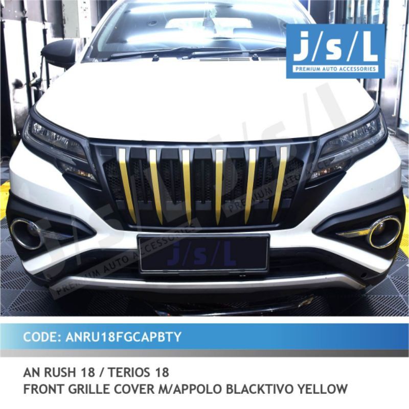 grill all new Rush / Terios Apollo hitam list kuning gold biru silver chrome merah putih abu  jsl