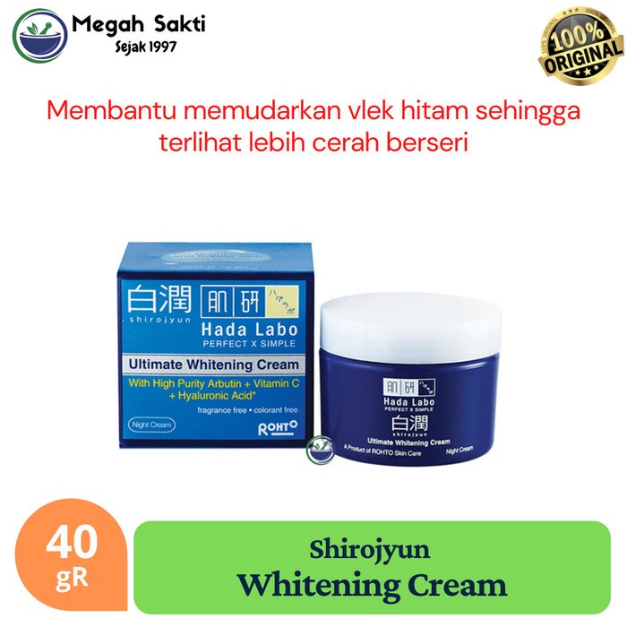 MGS - Hada Labo Hadalabo Shirojyun Whitening Night Cream 40 gR - Krim Malam