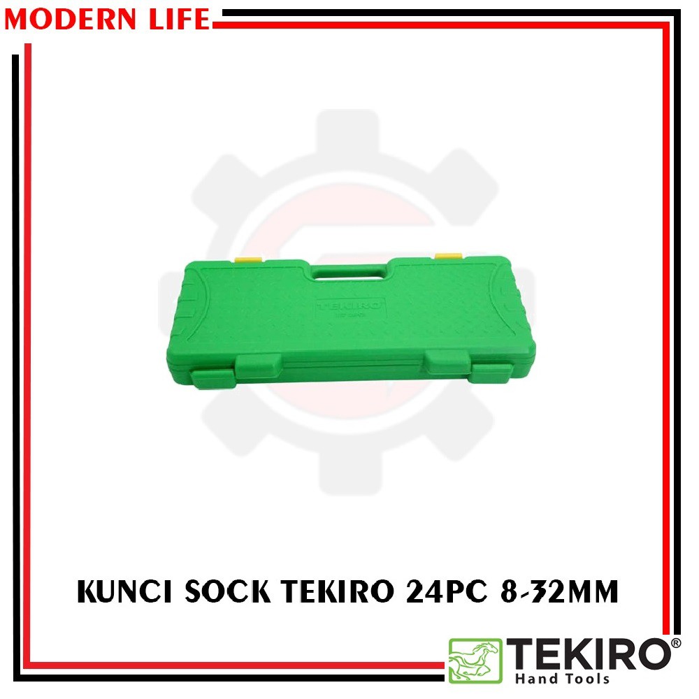 KUNCI SOK TEKIRO SET 24 PCS SOK SET 8 - 32 MM BOX PLASTIK 6PT 1/2inch