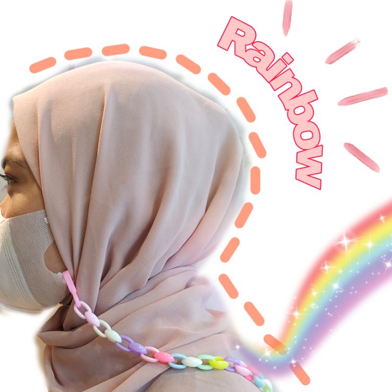 strap masker rantai akrilik warna warni | tali masker akrilik