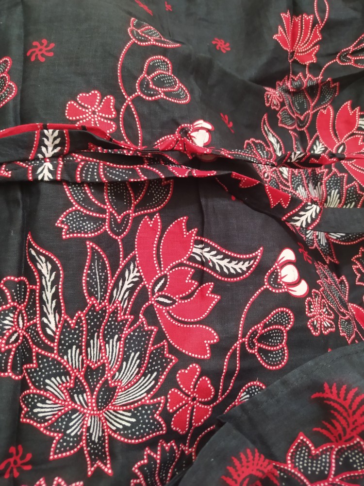 Ori Atasan Blus Batik Wanita Modern Halus Dolby Kombinasi Brokat Polos