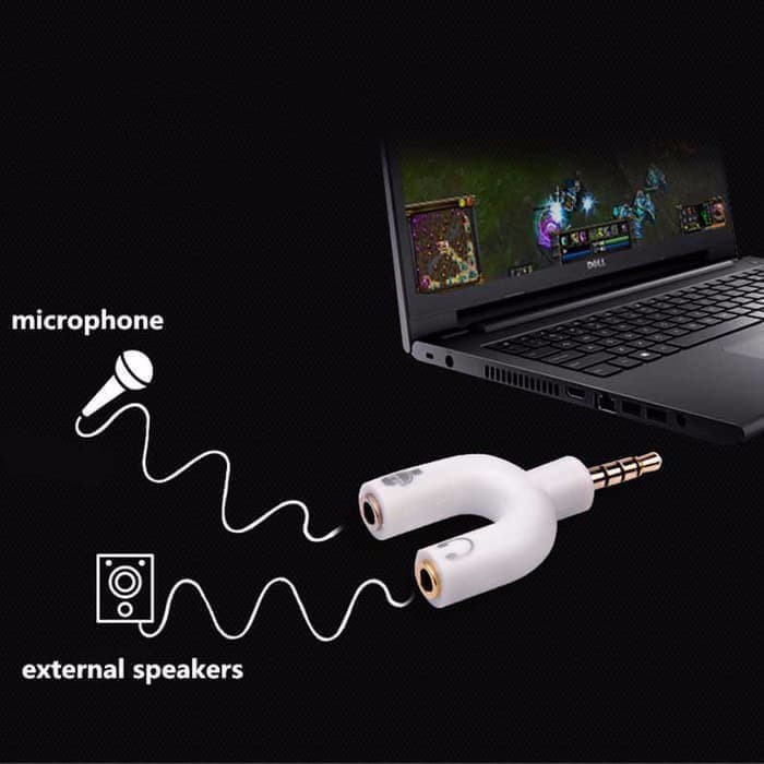 [RO ACC] SPLITTER U AUX 3.5MM KE AUDIO HEADSET &amp; MIC SPLITTER FOR GAMING AUDIO