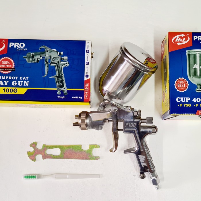 SPRAY GUN F100 TABUNG ATAS H&L SUPER