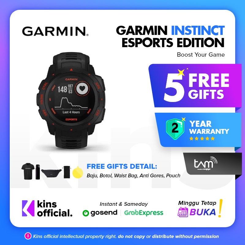 Garmin Instinct Esports Edition GPS Watch - Garansi Resmi TAM