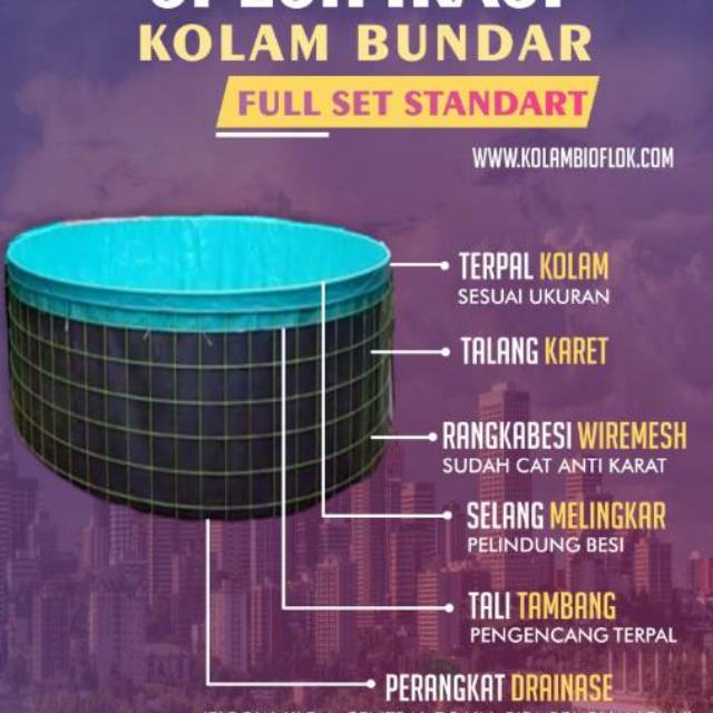 Kolam IKAN bundar bioflok diameter 2 tinggi 1.05