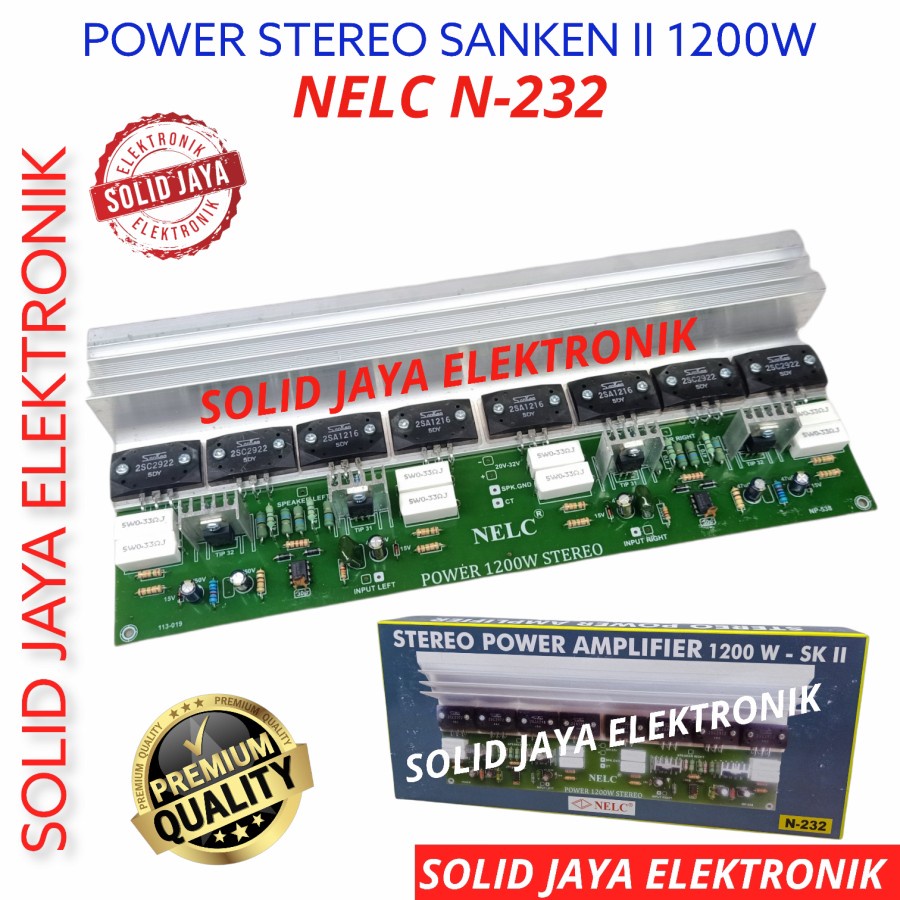 KIT POWER SANKEN II 1200W STEREO SANKEN 2 - 4 SET TR FINAL SANKEN 2 1200 WATT W NELC PLUS PENDINGIN N-232 N 232 N232 ASLI ORIGINAL