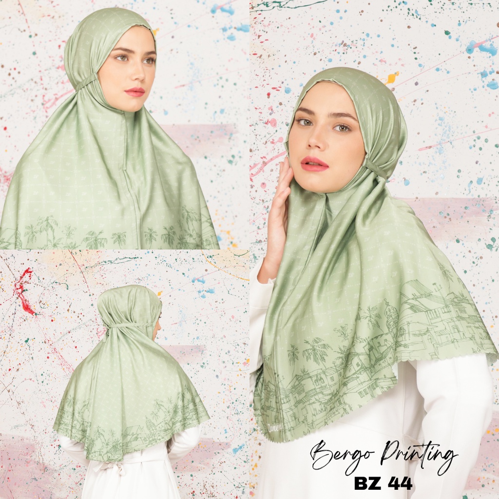 Bergo Silk Zaneva l Bergo Printing Terbaru